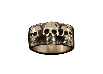 Gold Plated Skull Mens Ring